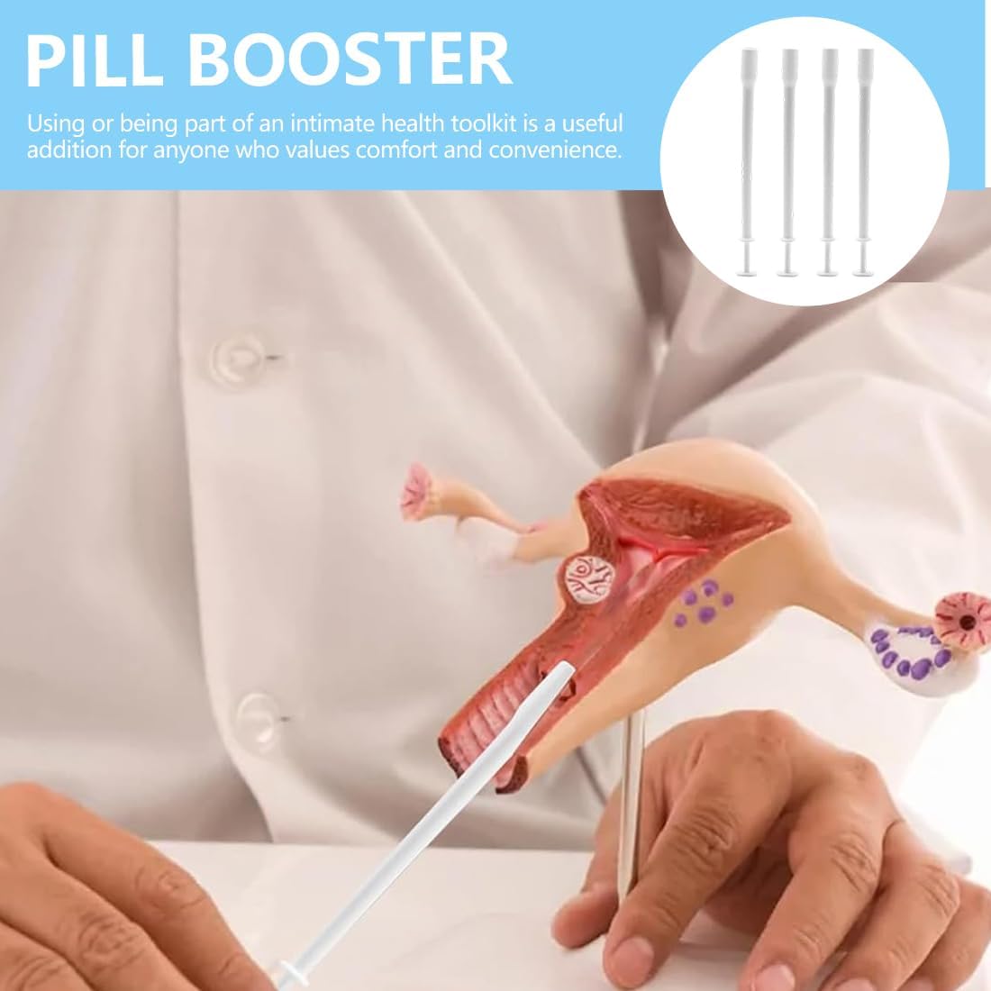 10 Vaginal Applicators, Compatible with Most Vaginal Eggs, Creams & Gels, Individually Packaged