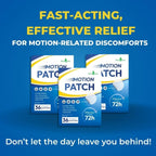 Motion Patch - Effective for Up to 72 Hours - No Side Effects - Non-Drowsiness Natural Ingredients for Motion Sickness (36 Count)