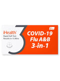 iHealth COVID-19, Flu A&B 3-in-1 Antigen Rapid Test, Results in 15 Minutes, FDA Authorized OTC Flu & COVID Home Test, with Non-invasive Nasal Swab, Easy to Use & No Discomfort (1 Pack, 2 Tests Total)