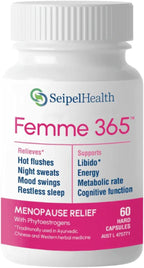 Femme 365 Hormonal Support for Women, Herbal Hormonal Supplements for Peri-Menopause and Menopause, Reduces Symptoms of Intense Hot Flushes, Promotes Healthy Libido, and More, 60 Capsules