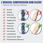 beister Lymphedema Medical Compression Arm Sleeve with Gauntlet for Men & Women (Single), 20-30 mmHg Full Arm Support.