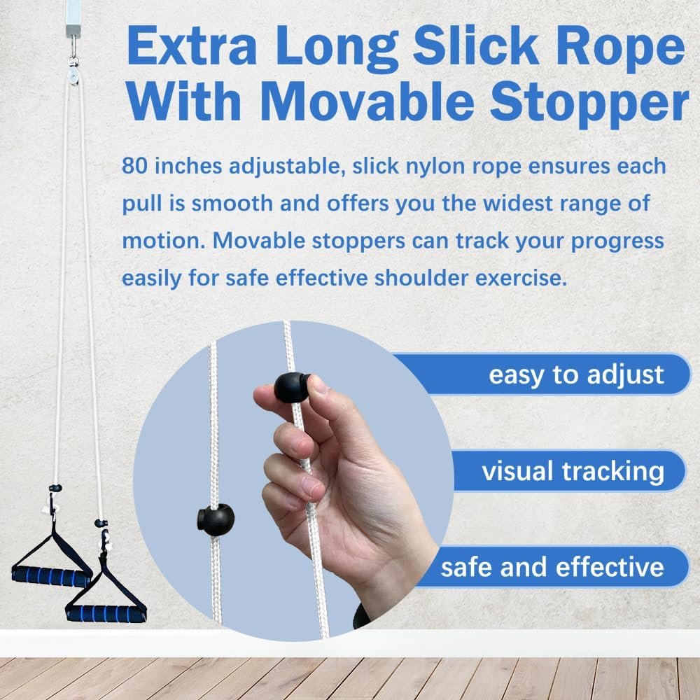 Shoulder Pulley for Physical Therapy, Pulleys for Shoulder Rehab Over Door, Shoulder Pulley Over The Door Physical Therapy, Door Pulleys For Physical Therapy, Arm Pulley, Over The Door Pulleys - White