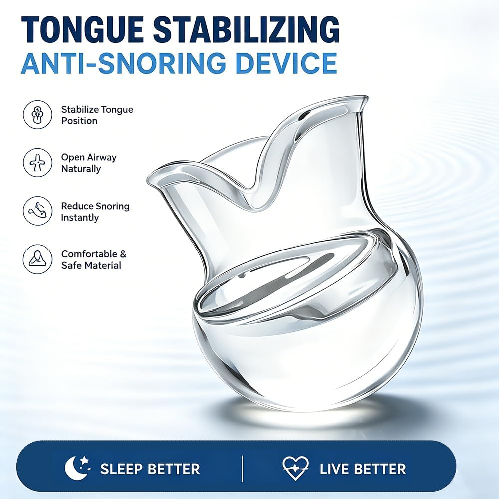 Tongue Stabilizing Device Mouthpiece - Effective Anti-Snore Devices, Comfortable Tongue Retainer, Snoring Solution for Men and Women - Q92