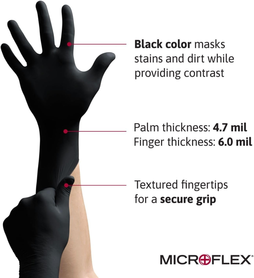 Ansell Microflex MK-296-XL MidKnight Disposable Nitrile Glove