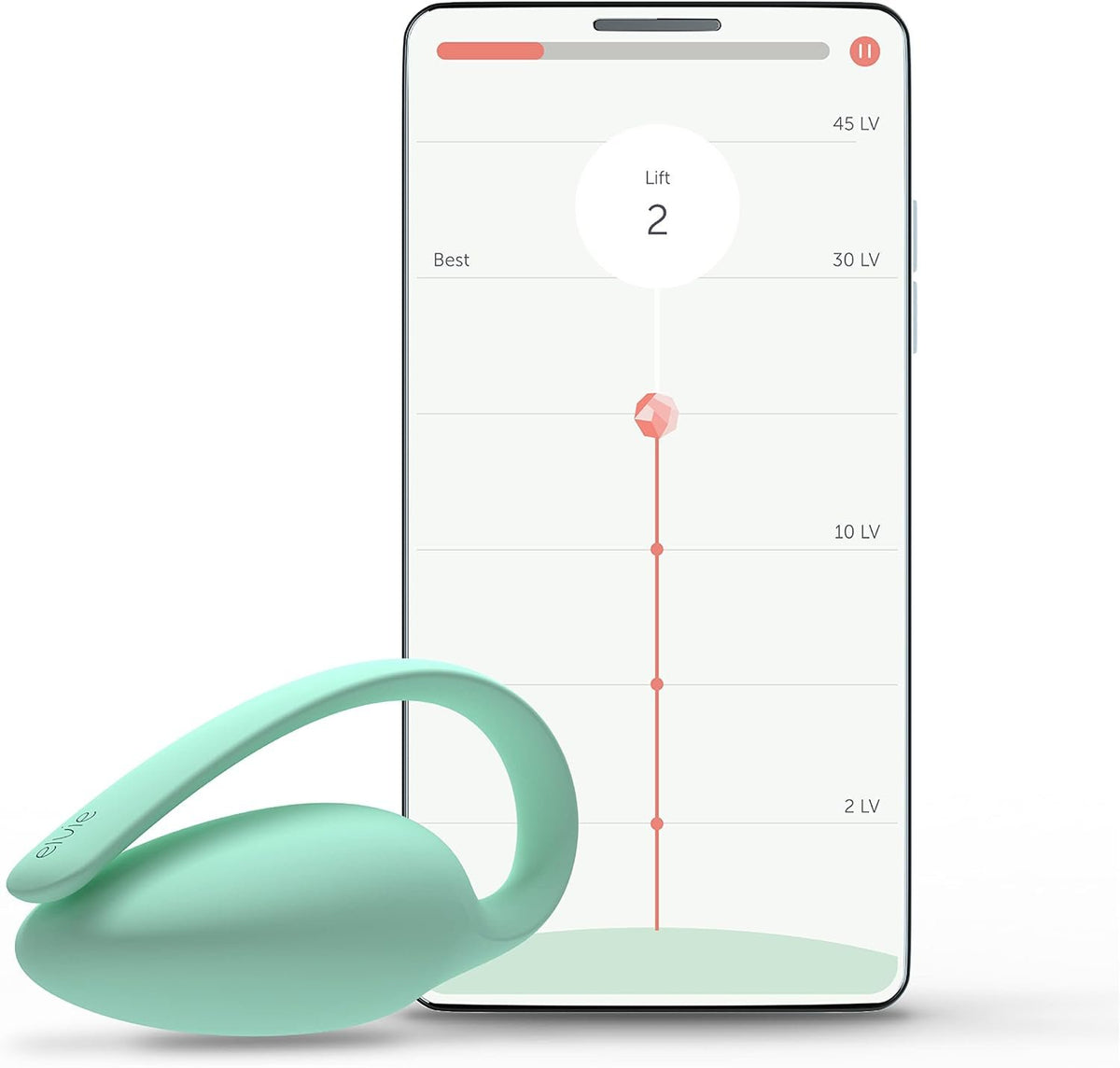 Elvie - App Controlled Women's Pelvic Floor Trainer, Smart Kegel Exerciser - Body Safe Muscle Strengthener Equipment