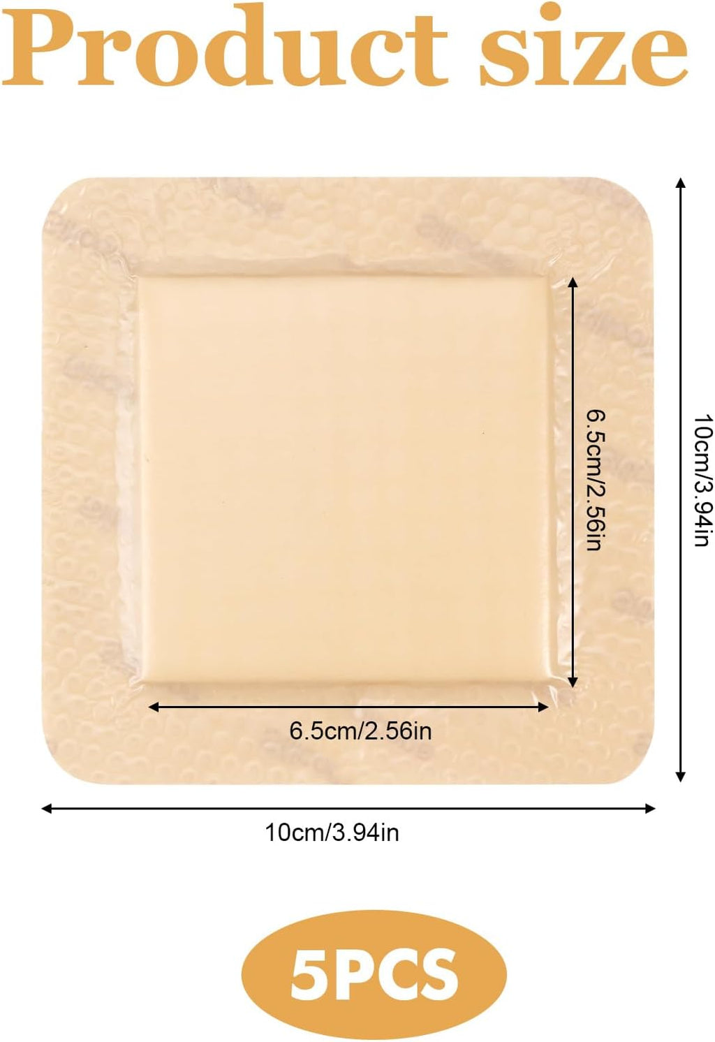 KASTWAVE 5 Gauze and Wound Dressings Silicone High Absorbency 5 pieces 10 cm