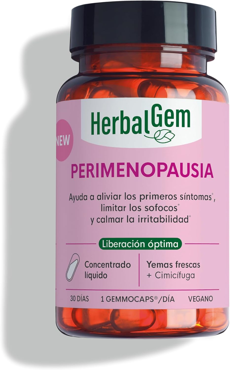 HERBALGEM Gemmocaps Perimenopause - Hormone-free Supplement - Helps Control Hot Flashes and Reduce Mood Changes - 30 Capsules