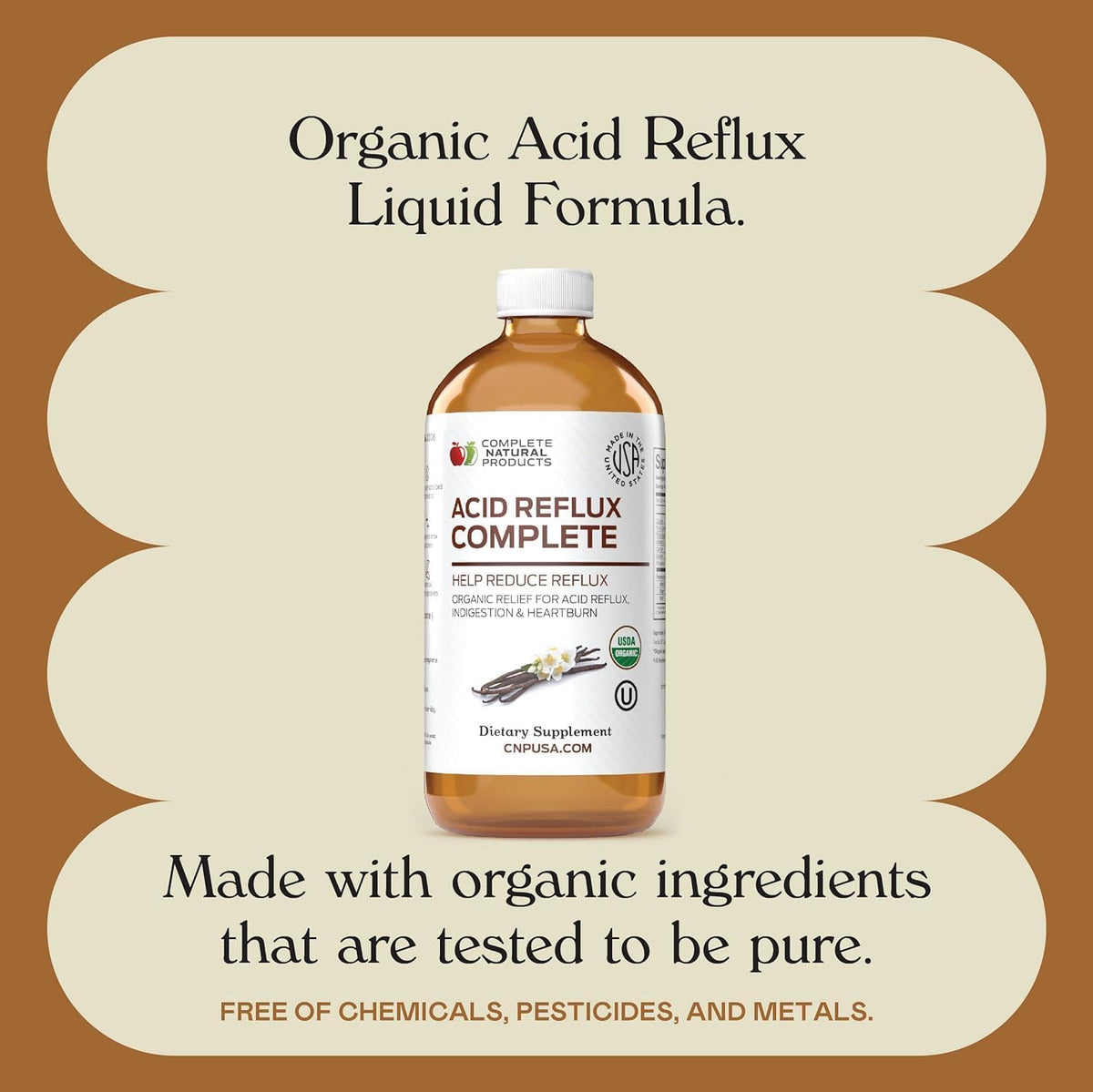 Acid Reflux Complete 16oz - Natural Organic Liquid Heartburn, GERD, & Amish Reflux Relief Remedy & Medicine (Pack of 2)