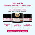 Vulva Balm Discovery Pack – Fragrance-Free,Cocoa & Rose Sandalwood | Feminine Moisturizer for Dryness, Itching, Chafing & Odor | Natural Intimate Skincare – 0.35 oz Jars (3-Pack)
