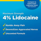 Amazon Basic Care Maximum Strength OTC Pain Relief , 4% Lidocaine Patch, 3.9” x 5.5”, 15-Count Box (Previously HealthWise)