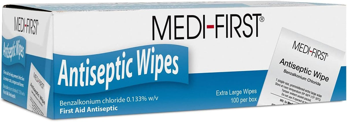 Medique First 21433 Antiseptic Wipes, 100 Per Box