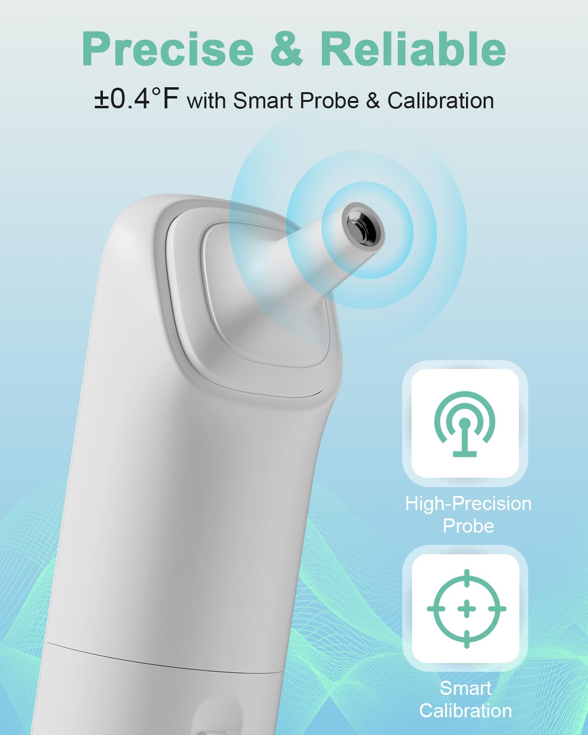 Ear Thermometer for Kids and Adults - Baby Thermometer FSA-HSA Eligible, Digital Infrared Thermometers 1S Reading, Accurate Forehead Termometro with Fever Alarm, 40 Memories (Green 1 Pack)