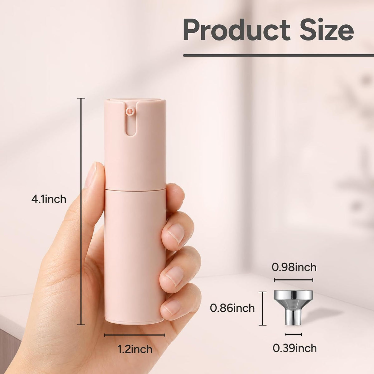 Lulupack Airless Pump Bottles Travel Size, 1 oz 3 PCS Refillable Container
