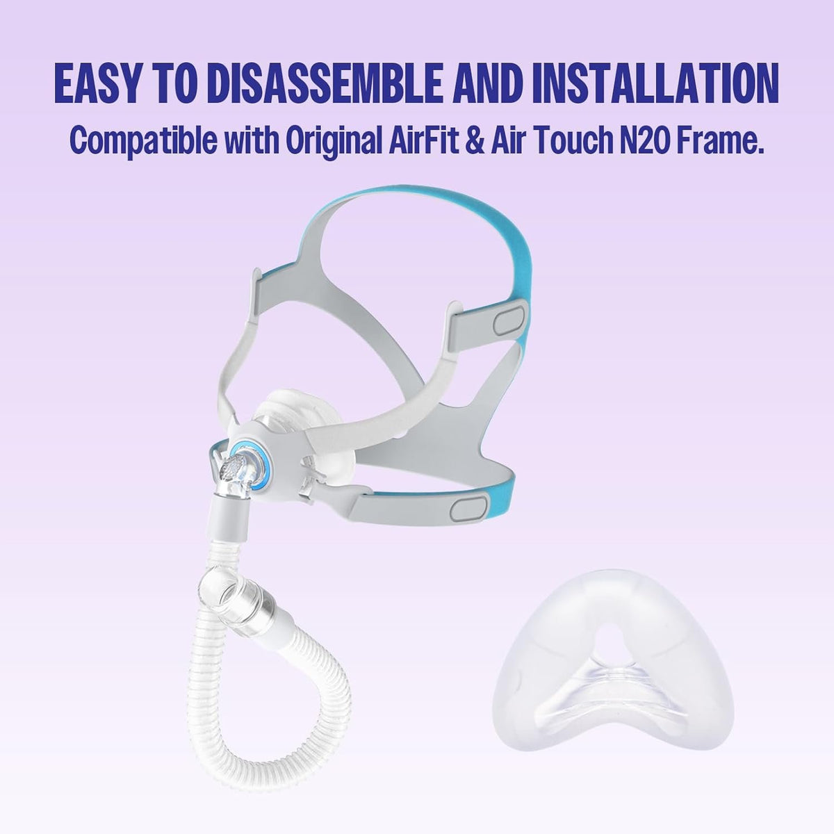 2 Packs Replacement Nasal Cushion for AirFit N20 Mask (Large) | Reliable Seal & Perfect Fit Replacement Mask Cushion, Soft Wear, Durable Supplies