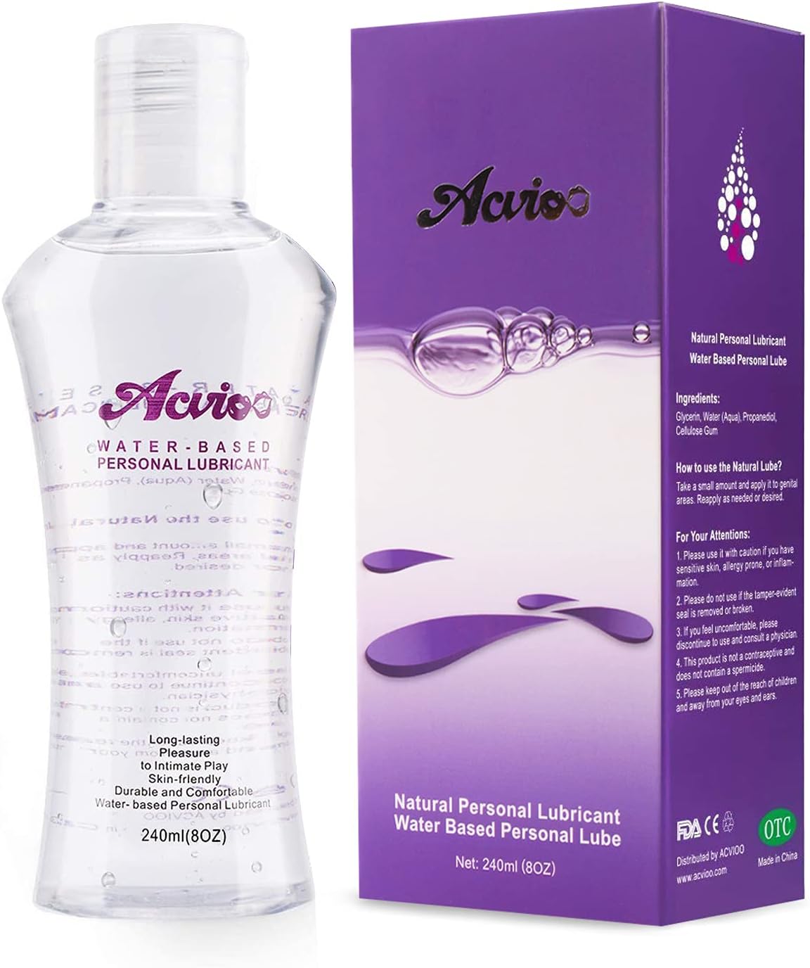 Acvioo Water Based Lubricant Gel Sex Lubricants (240ml)