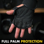 Fit Active Sports New Ventilated Weight Lifting Workout Gloves with Built-in Wrist Wraps for Men and Women - Great for Gym Fitness, Cross Training, Hand Support & Weightlifting.