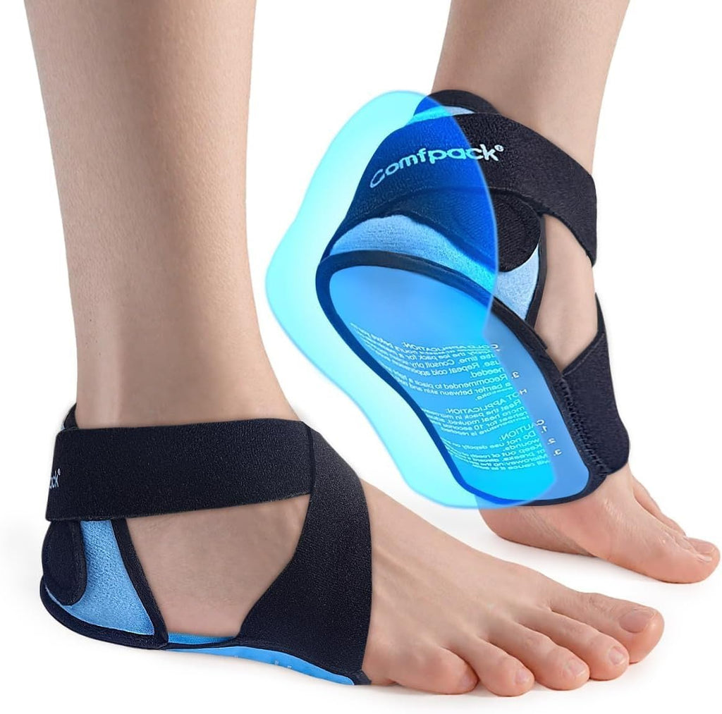 Comfpack Plantar Fasciitis Relief Ice Packs, 2PCS Heel Ice Pack Warp