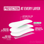 everteen Panty Liners for Women, 60 Liners 185mm with Aloe Vera & Neem, Less than 1mm Ultra thin Cottony Soft Pantyliners, Prevents White Discharge & Rashes, Comfort on Non Period Days