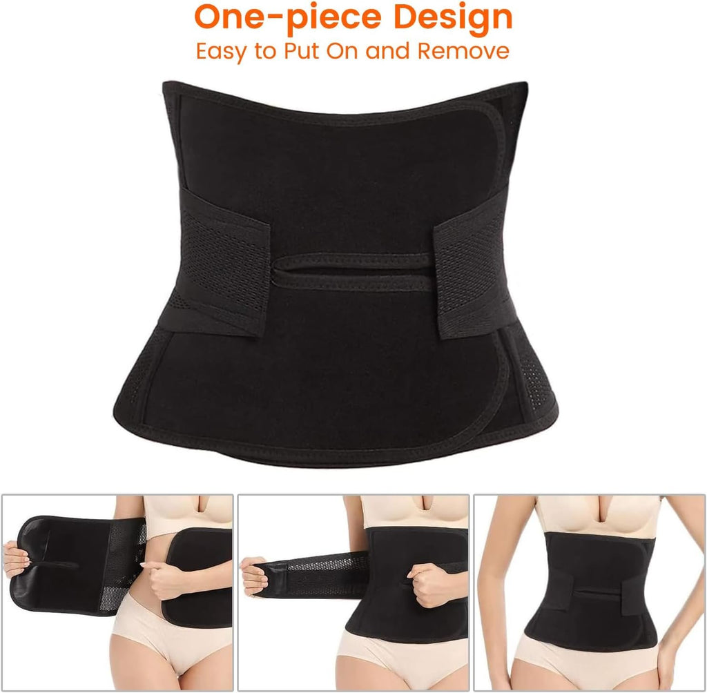 Trendyline Postpartum Belly Band Wrap: Abdominal Binder for Post Surgery | Back Support with Adjust Belly Compression Help Improve Posture & Relieve Back Pain Post C-Section While Getting Up & Feeding
