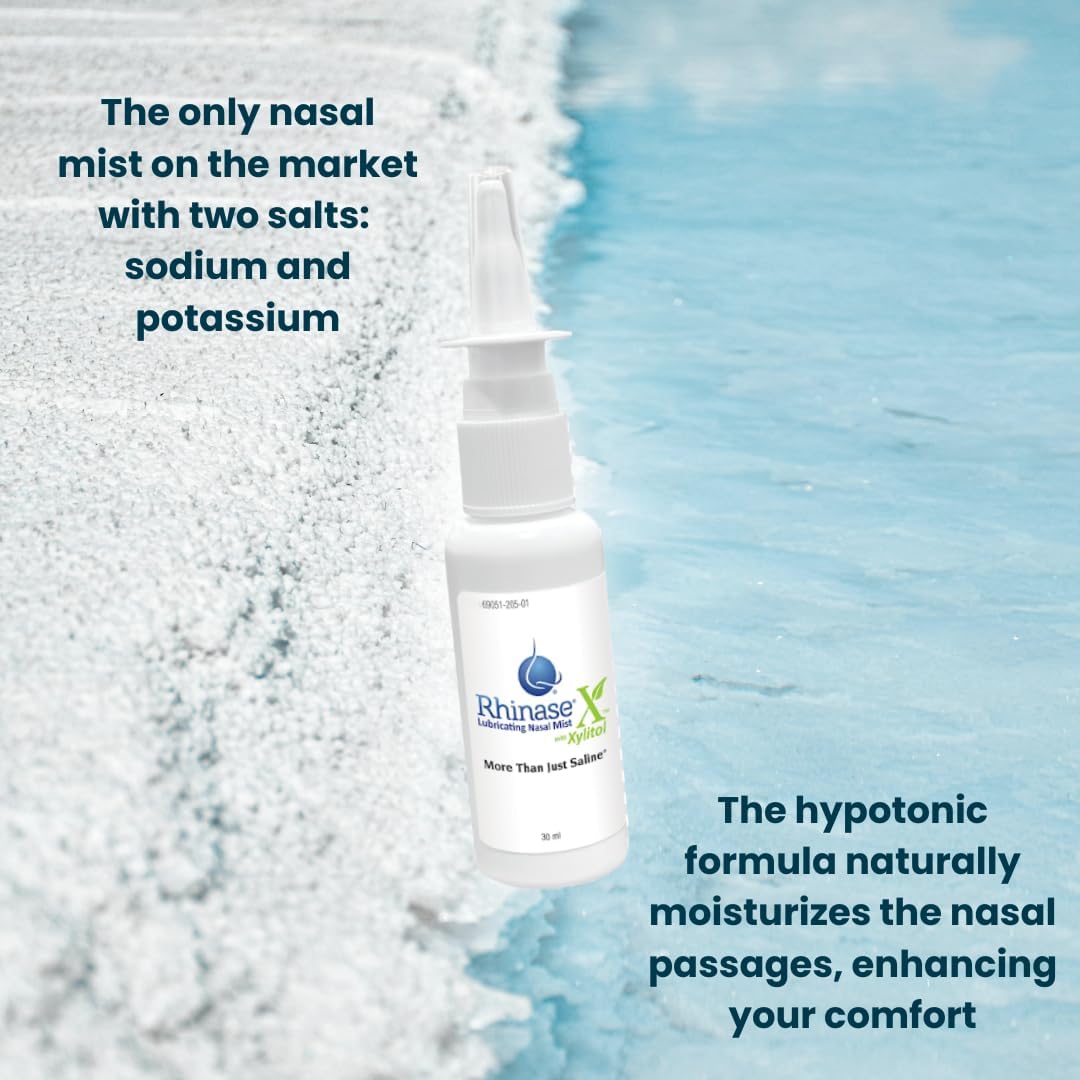 Rhinase X Lubricating Nasal Mist Spray with Xylitol | Long Lasting Symptom Relief from Nasal Dryness | Less Sneezing, Itchiness, Nasal drip and Congestion