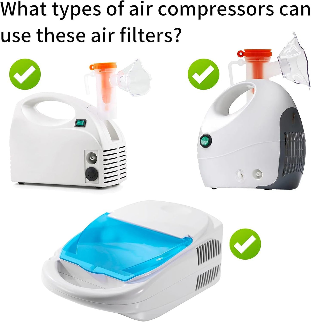 48 Nebulizer Filter Replacement Air Filter Sponge Compressor System Accessories-White