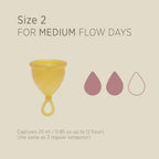 Hevea Loop Menstrual Cup Size 2 (Natural) - Made of 100% Natural Rubber - Softest Menstrual Cup, Use Up to 12 Hours