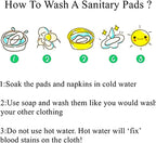 PHOGARY Reusable Menstrual Pads, Washable Night Pads for Abundant Menstrual Flow, Large Pads Set with Wings, Washable, Ideal for Overnight Use