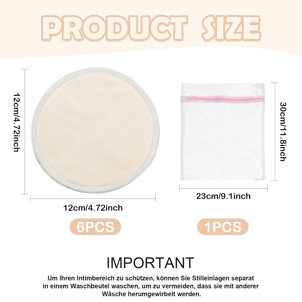 Waschbare Maternity Pads Reusable Breathable 1 pieces