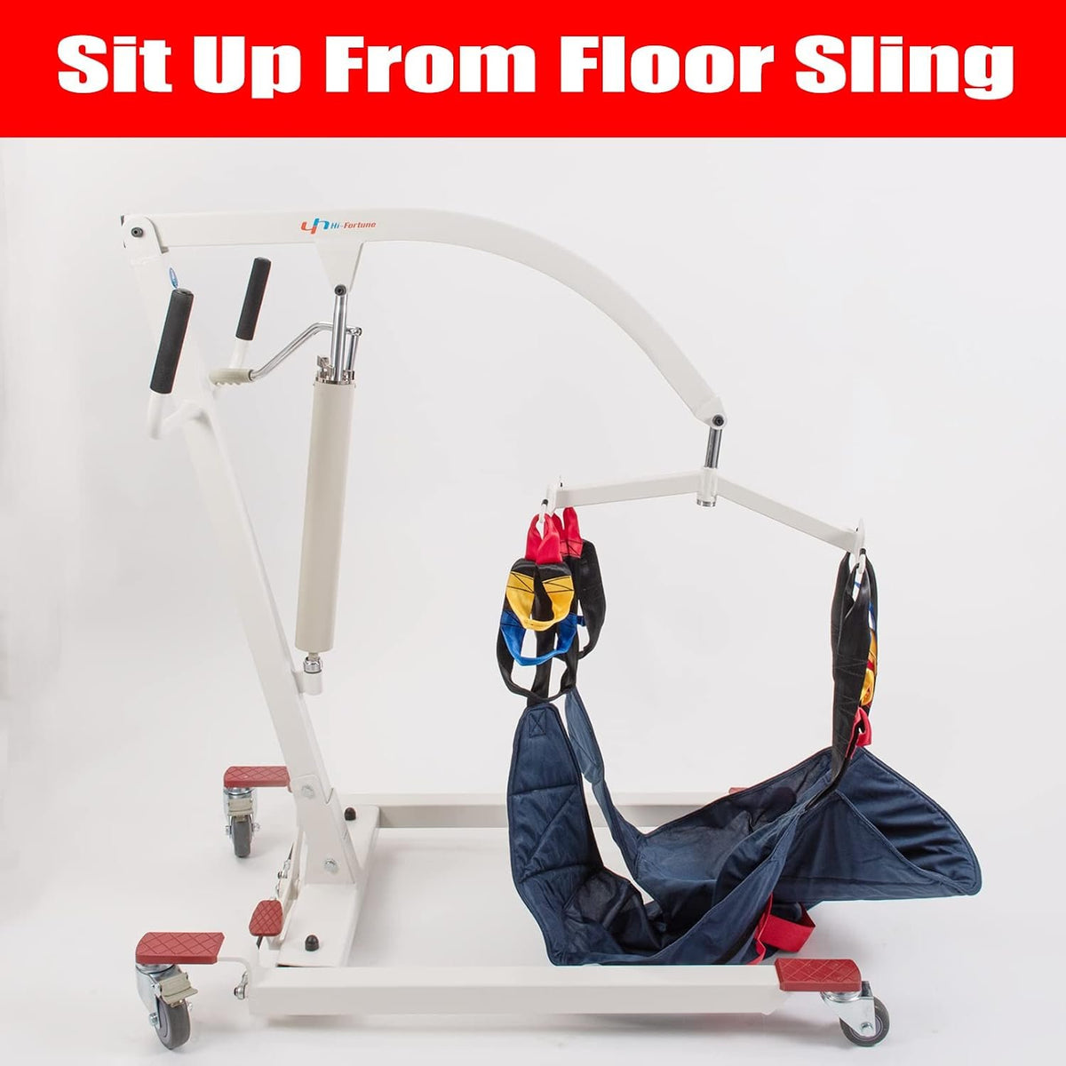 Patient Lift Hydraulic Body Hoyer Lift with Medium Sling for Home Use 400lbs Weight Capacity (Unfoldable Manual)