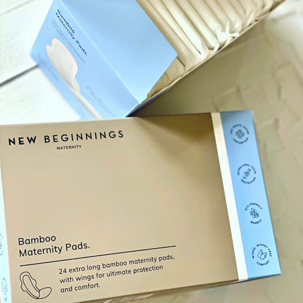 New Beginnings Ultra-Slim & Super-Absorbent Bamboo Maternity Pads, 24-Pack