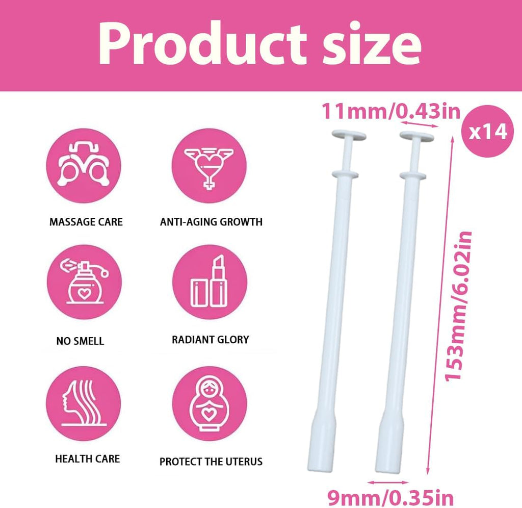 GXGM 14 Pieces Disposable Lubricant Applicator, Vaginal Applicator, Personal Lubricant Applicators, Disposable Applicators, Injector Syringe for Vaginal
