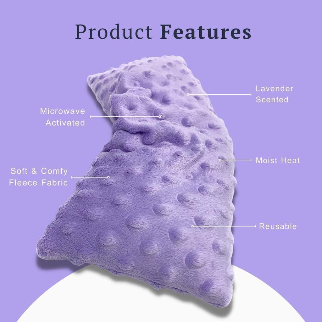 Mumu Wraps Heating Pad Microwavable - Lavender Scented Microwave Heating Pad for Pain Relief, Cramps, Muscle Ache, Joints, Neck, Shoulder, Back Pain, Warm Compress Moist Heat Pack (Lavender)
