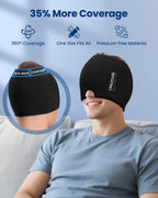 ONLYCARE 2 Pack Migraine Relief Cap, Headache Relief Cap with Odorless Gel | Cooling Hat Head Wrap Soothing Face Ice Pack Mask Products for Tension Stress Hangover & Puffy Eyes, Relaxing Gifts for Women