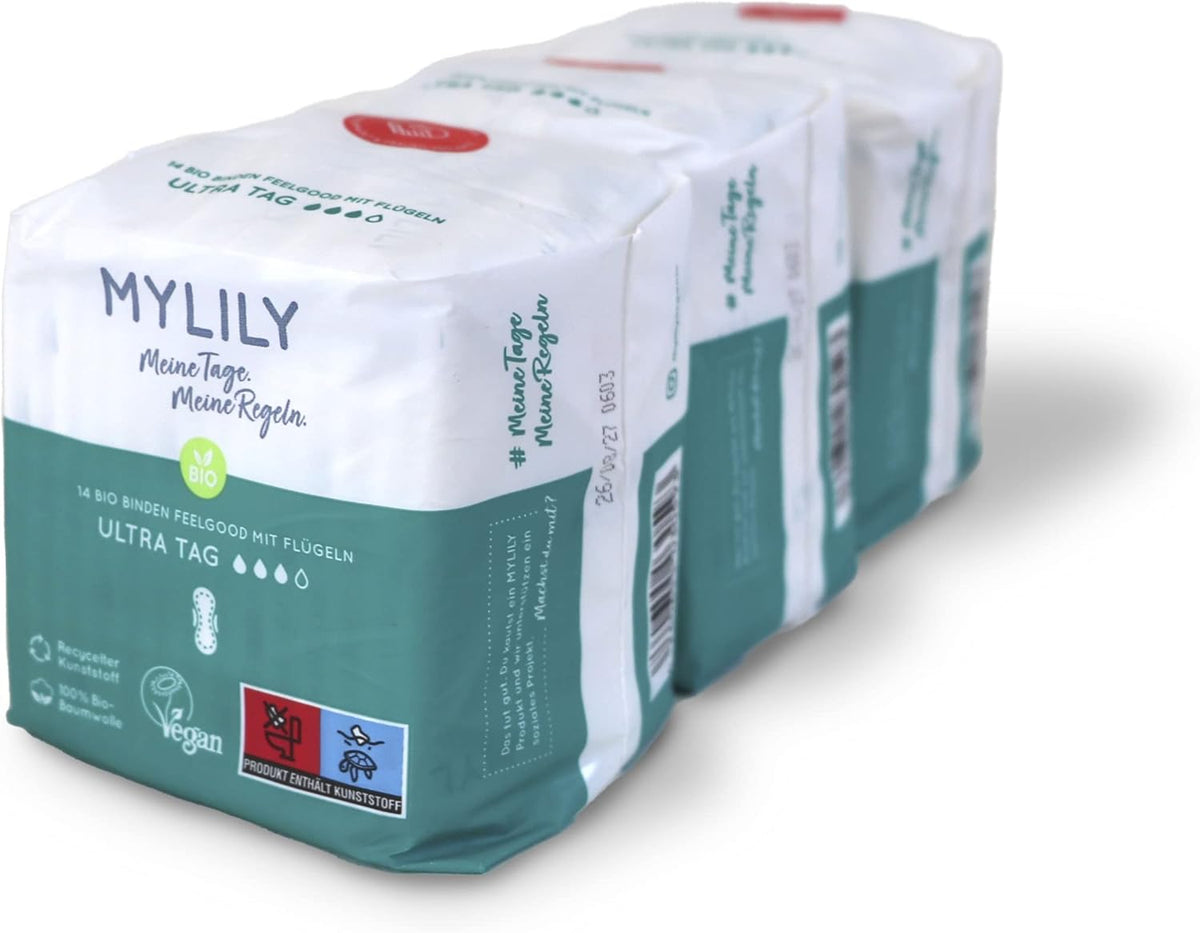 MYLILY Sanitary Pads Organic Breathable 14 pieces