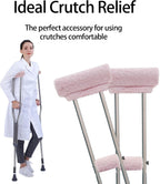 Crutches Padding Fuzzy Crutch Pads for Armpits and Hand Grips | Universal Crutch Fit, Soft Fluffy Cushions, Machine Washable, Underarm and Hand Grip Covers, Pink,crutch cover crutch pillows