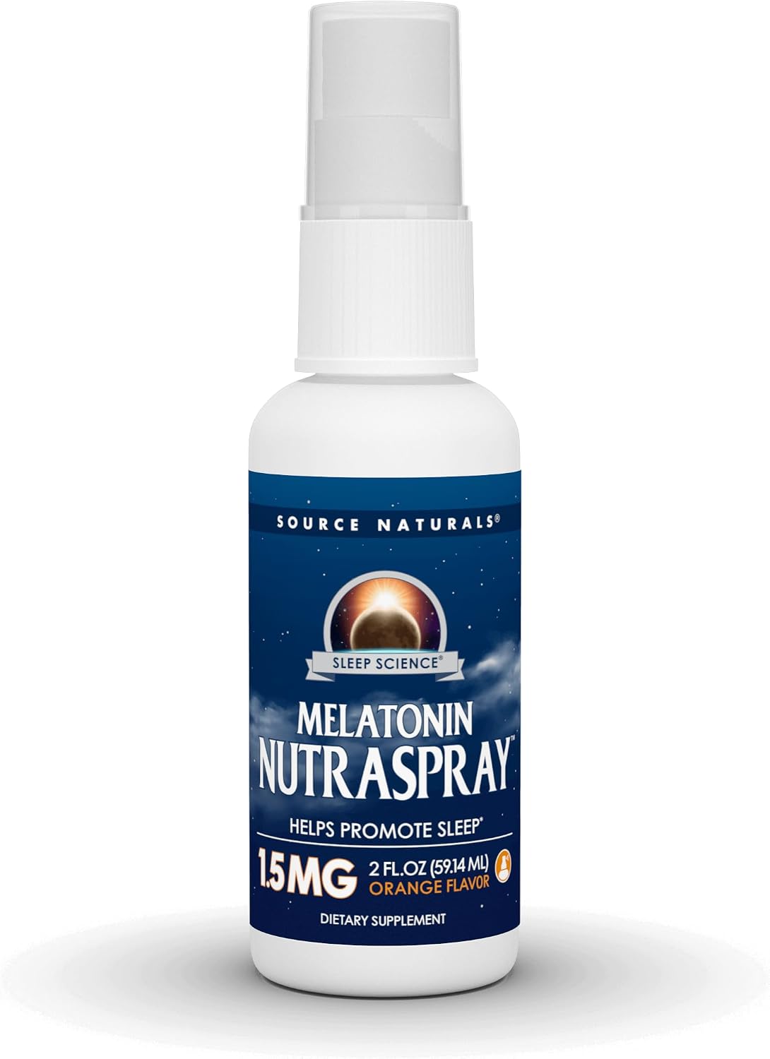 Source Naturals Sleep Science Melatonin NutraSpray, 1.5 mg - 2 Fluid oz | Orange Flavored | Helps Promote Sleep