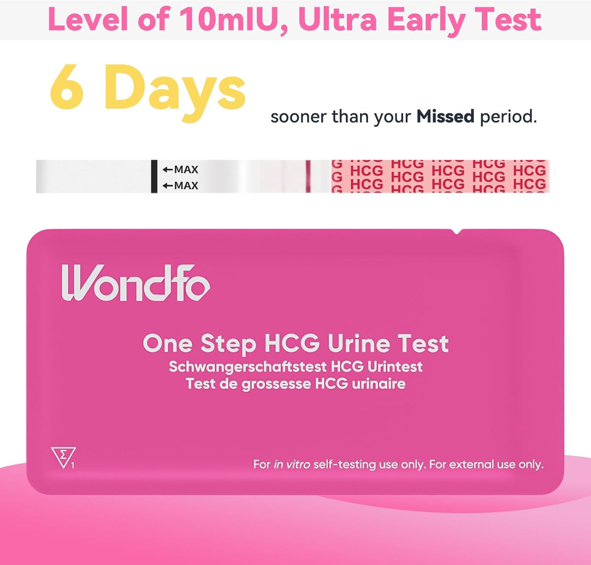 Wondfo Pregnancy Test Strips 20 Pack – Early Detection Pregnancy Tests 10 mIU hCG Urine Test Strips for Home Pregnancy Testing