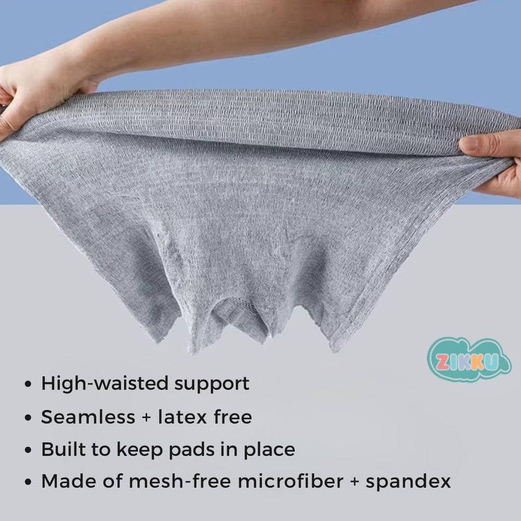 ZIKKU Pack of 4 Disposable Postpartum Maternity Panties Grey | Soft Non-Woven Breathable Fabric Post Delivery Underwear | Stretchable Maternity Care Panties for Women