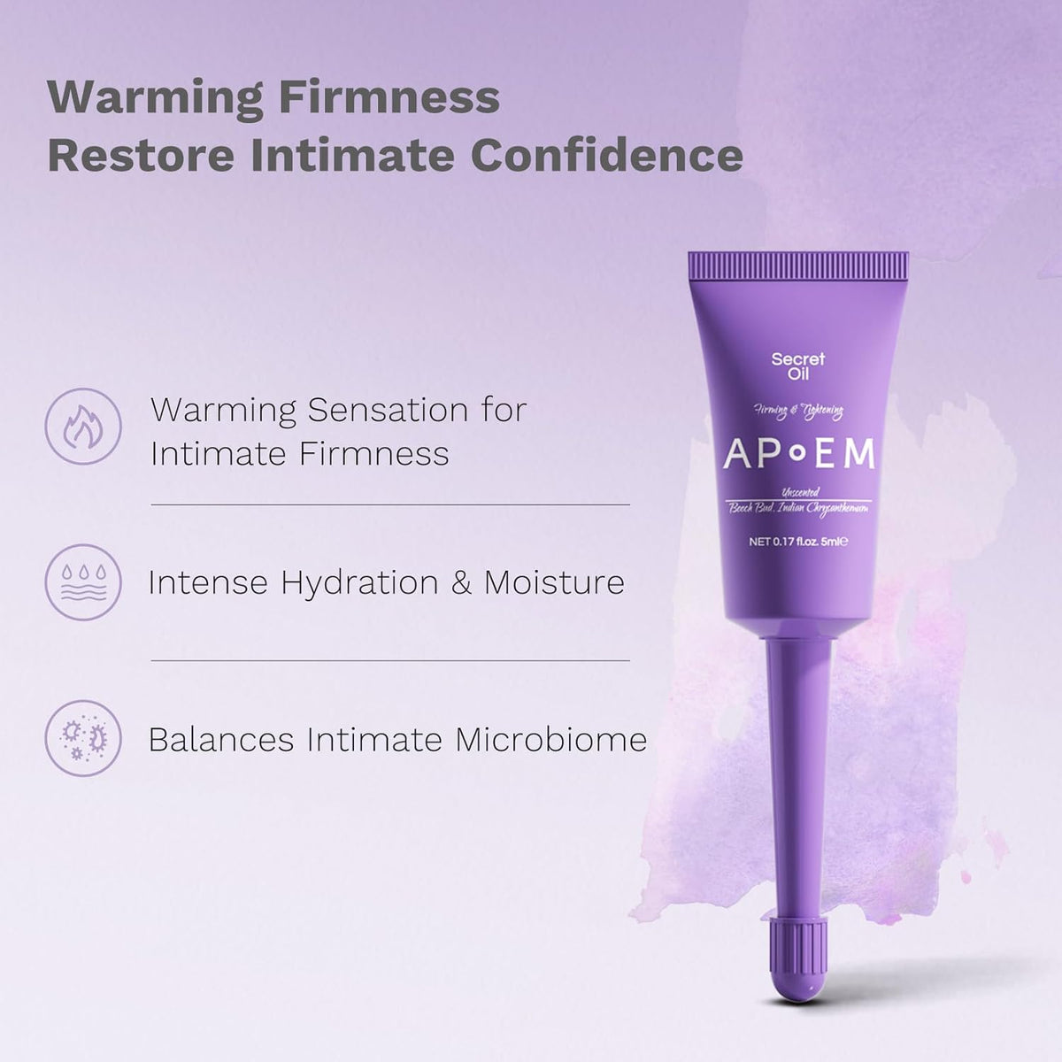 APoEM Feminine Firming Care Gel for Women | 1 Box x 7pcs | Botanical Hydration & pH-Balancing Formula | Intimate Moisturizing Support for Dryness | Single-Use Pre-Filled Tubes