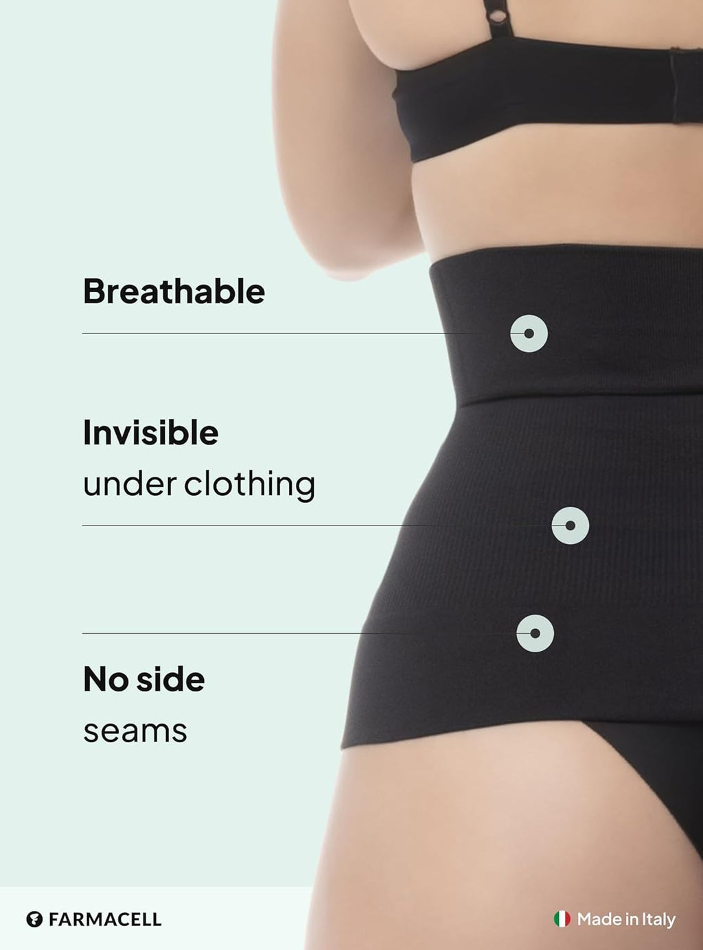 Farmacell Waist Cincher for Women, Tummy Control Seamless Shapewear, Made in Italy, 605