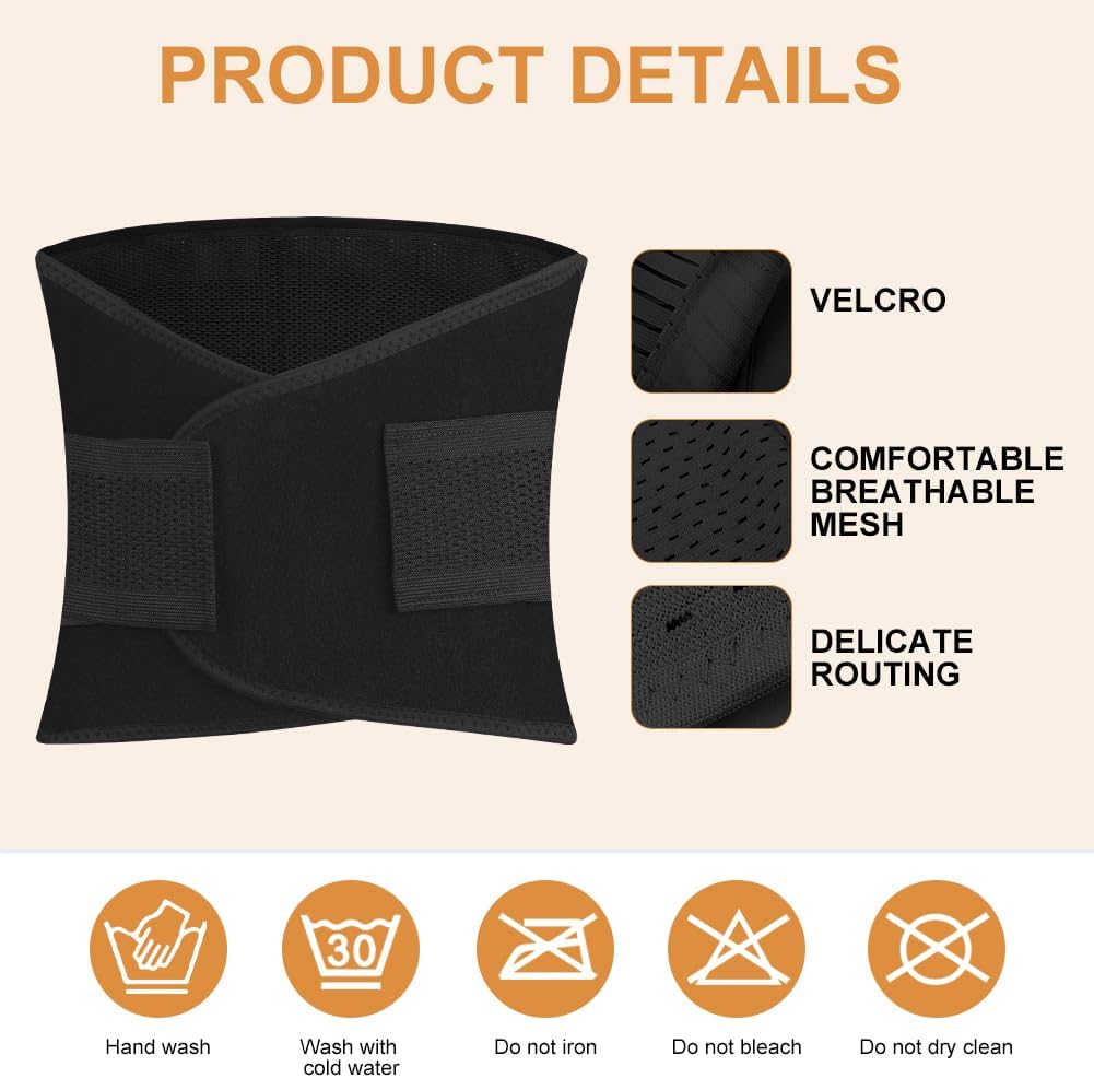 ACWOO Postpartum Girdle, Postpartum Abdominal Girdle, Postpartum Recovery Belt with Double Adjustment Straps, Lumbar Girdle for Women, Waist Shaper, Tummy Sweat Wrap, Black