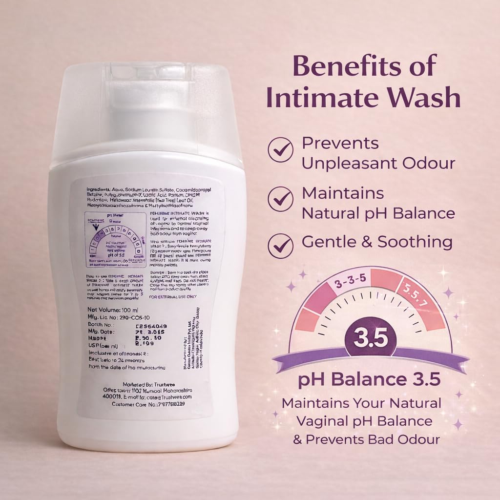 Vaginal Wash for Women with Tea Tree Oil | Feminine Hygiene Cleanser | pH Balanced, Odour Protection, Daily Freshness | 100 ml