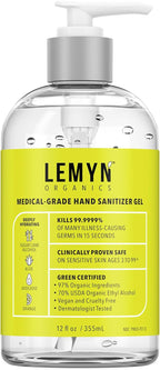 Lemyn Organics Orange Aloe Moisturizing Hand Sanitizer Gel 12oz Pump