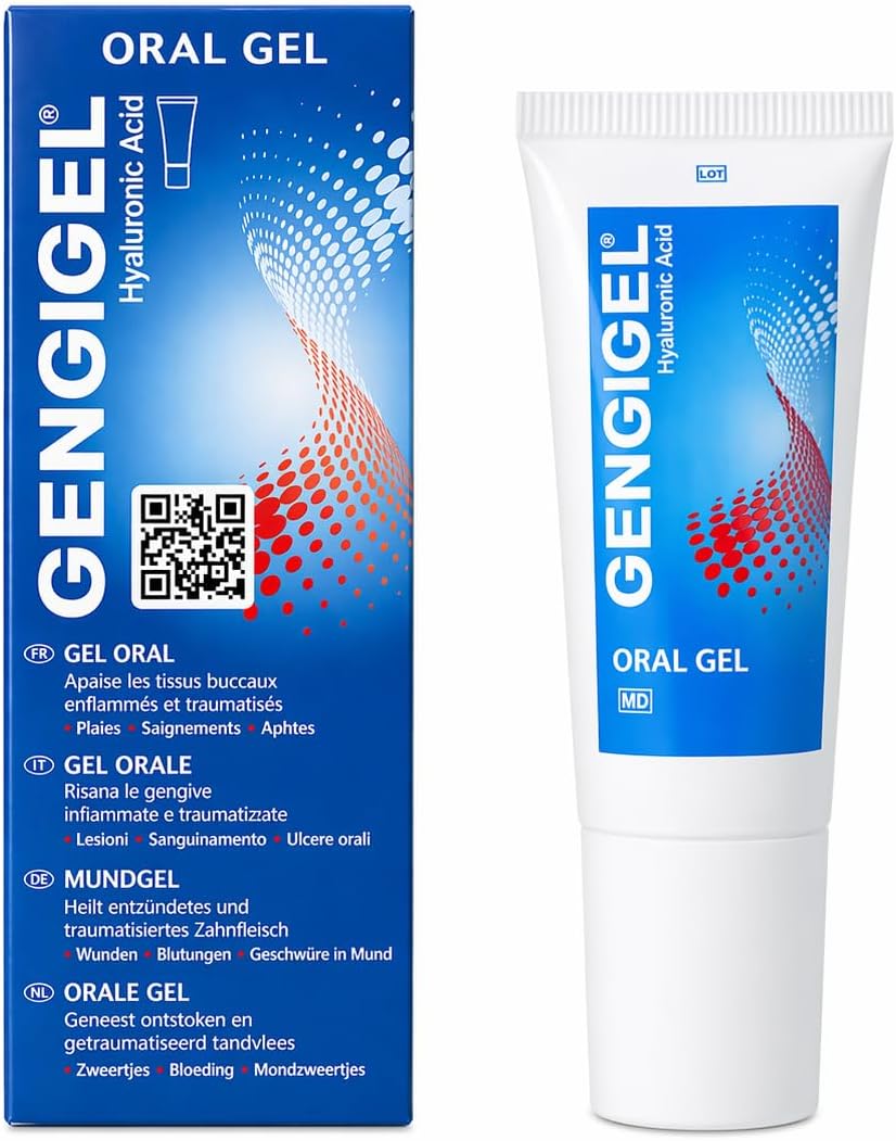 Gengigel Hyaluronic Acid Oral Gel for Mouth & Gum Discomfort (20ml), Soothes Irritation, Promotes Natural Healing & Protects Delicate Oral Tissue, No Paraben or SLS, Vegan & Kosher