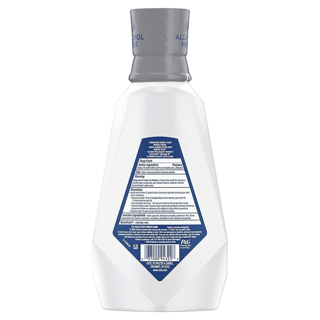Crest Pro-Health Advanced Mouthwash, Extra Whitening, Energizing Mint | Alcohol Free | 946 mL | Pack of 2