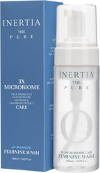 INERTIA pH-Balanced Feminine Wash The Pure 3X Microbiome, Pre & Probiotics, Glacier Water, Mannose & Cranberry Extract, 150ml, 5.07fl.oz