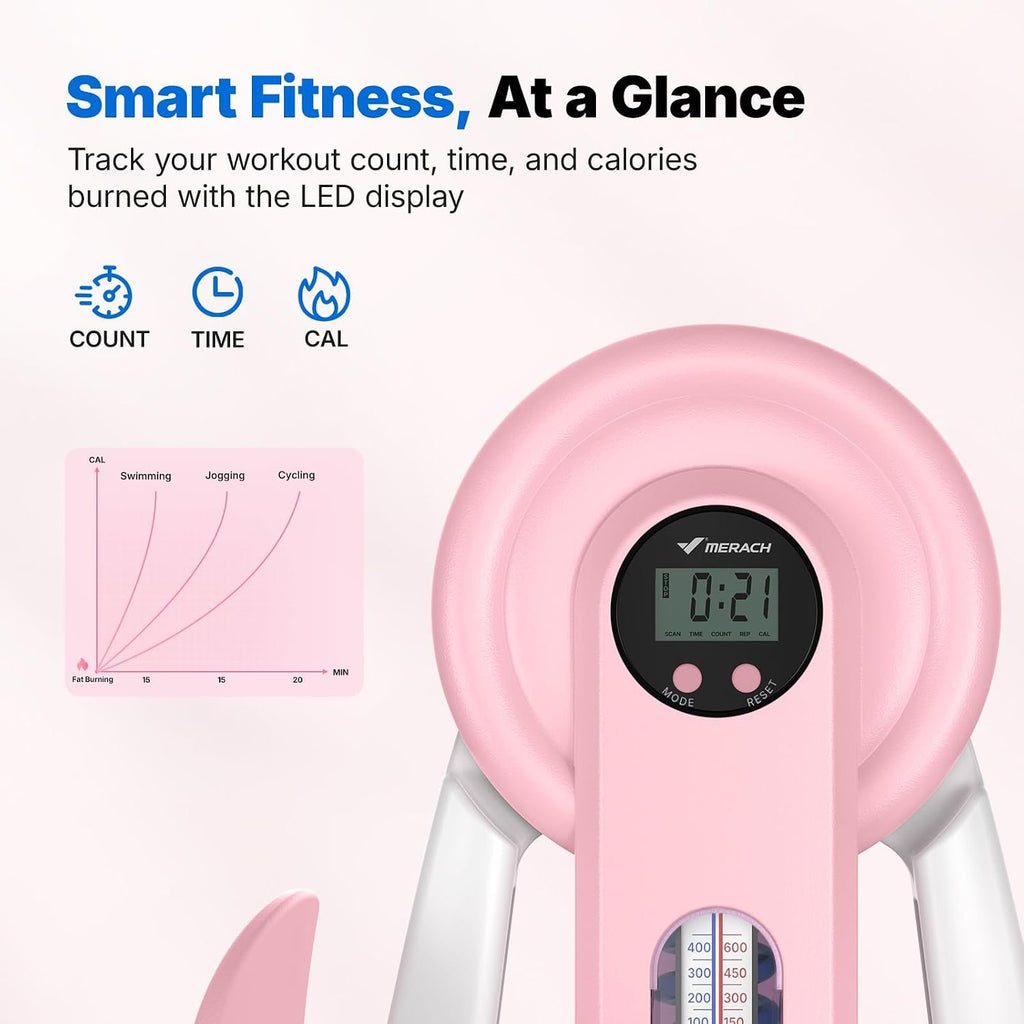MERACH Pelvic Floor Exercise Devices, Adjustable Resistance, Thigh Trainer | Adjustable Resistance, Thigh Shaping, With 360° Rotating Thigh Pad, Built-In Display, Portable and Easy to Use