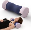 Neck Roll Pillow - Cooling Cover Round Neck Pillow for Sleeping - Memory Foam Cervical Roll Pillow - Ergonomic Bolster Pillow for Neck, Leg, Back, Yoga, Relaxing (Blue Purple)
