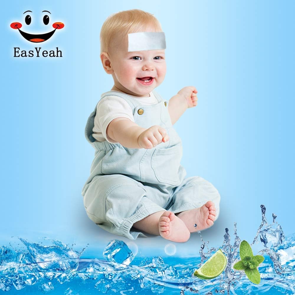 EASYEAH Cooling Patches for Fever Discomfort & Pain Relief, Pack of 12