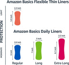 Amazon Basics Daily Pantiliner, Regular Length, Thin Absorbent Feminine Pads for Women, Unscented, 50 Count (Previously Solimo)
